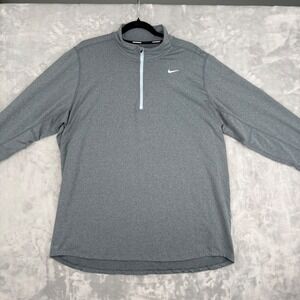 Nike Quarter Zip Pullover Mens XL Gray Element Dri-FIT Running Top 504606-459